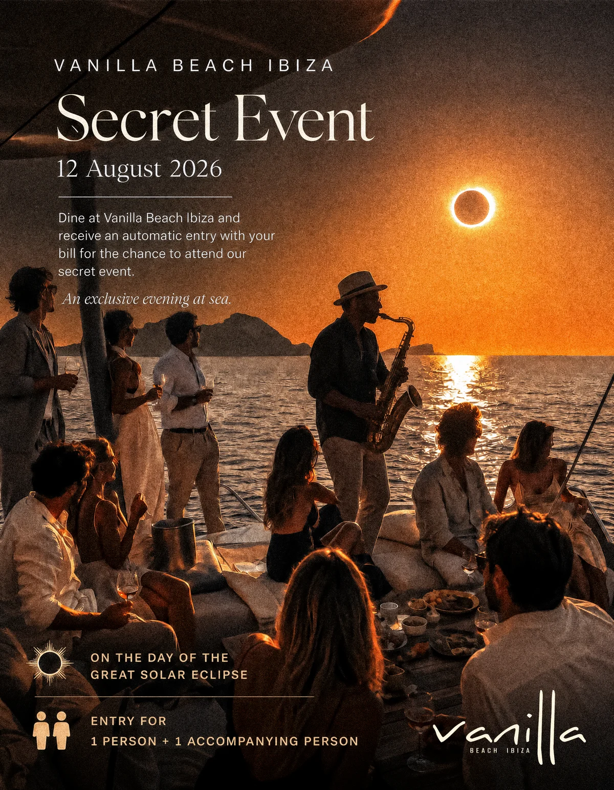 Jeu-concours : Exclusive Boat Dinner Party – Vanilla Beach Ibiza, 12 August 2026